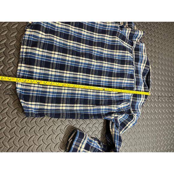 Outerknown Blue and White Plaid Casual Button Down Shirt - Picture 9 of 9